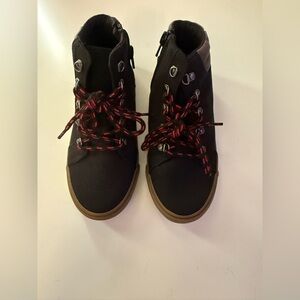 Old navy Black High-Top Sneakers with Red Laces